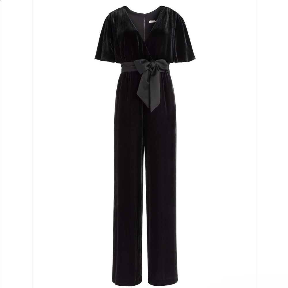 BREANNA VELVET WRAP TOP JUMPSUIT